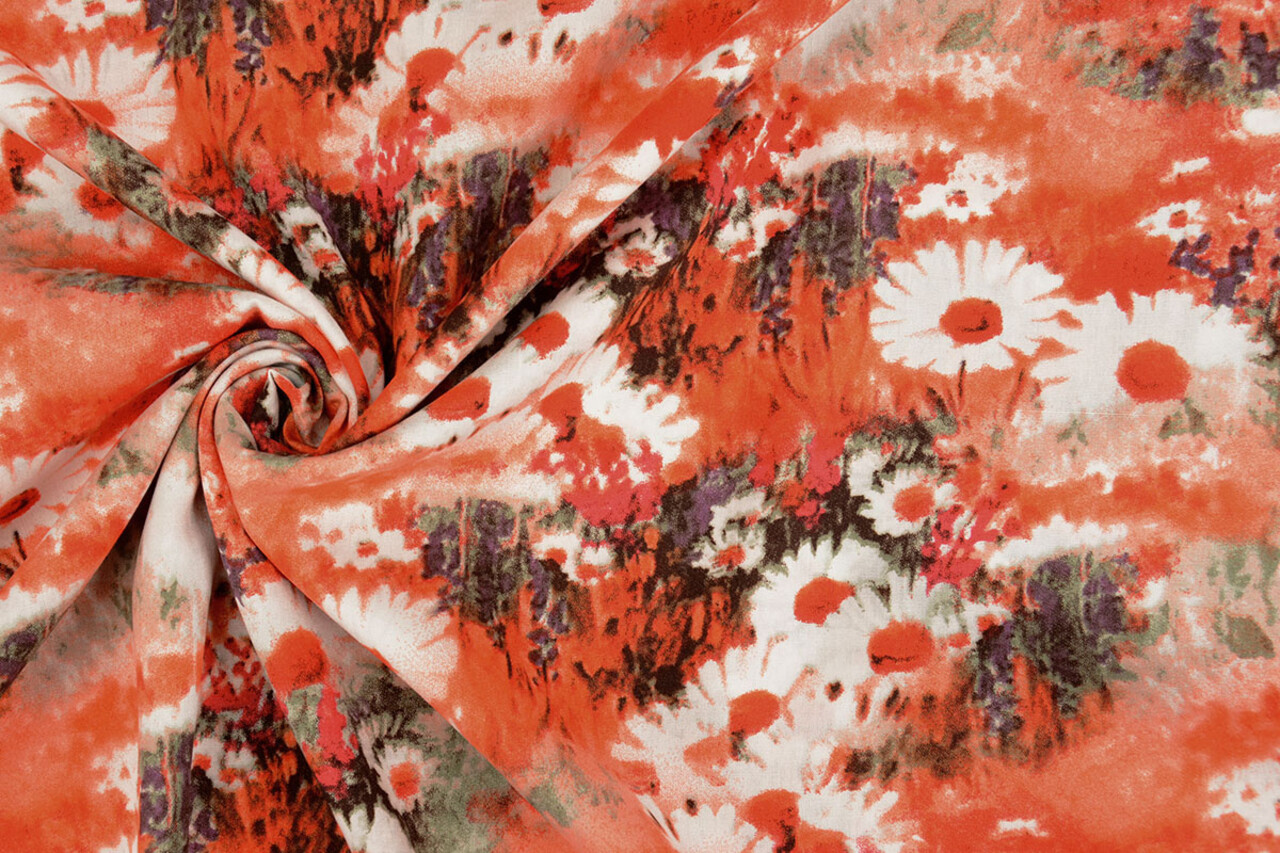 100% Viscose Daisy Oranje 100% Viscose Daisy Oranje