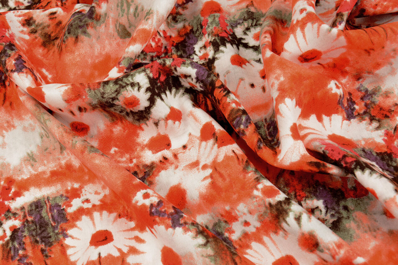 100% Viscose Daisy Oranje 100% Viscose Daisy Oranje
