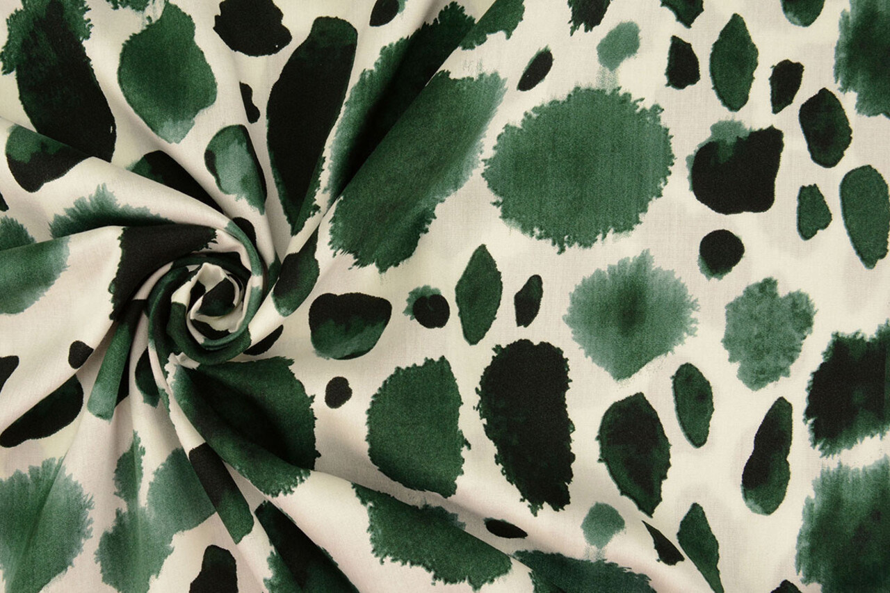 100% Viscose Swati Vlekken Flessengroen