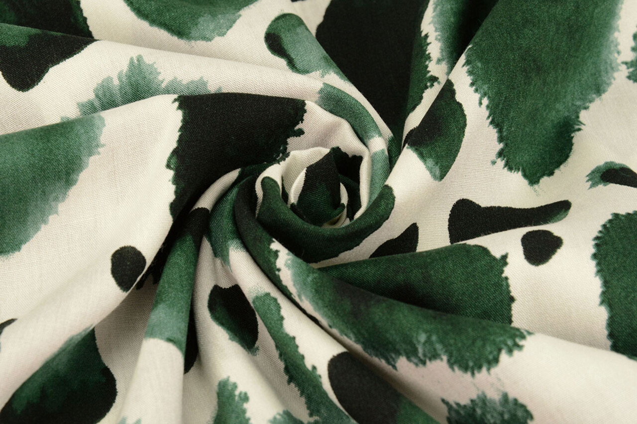 100% Viscose Swati Vlekken Flessengroen