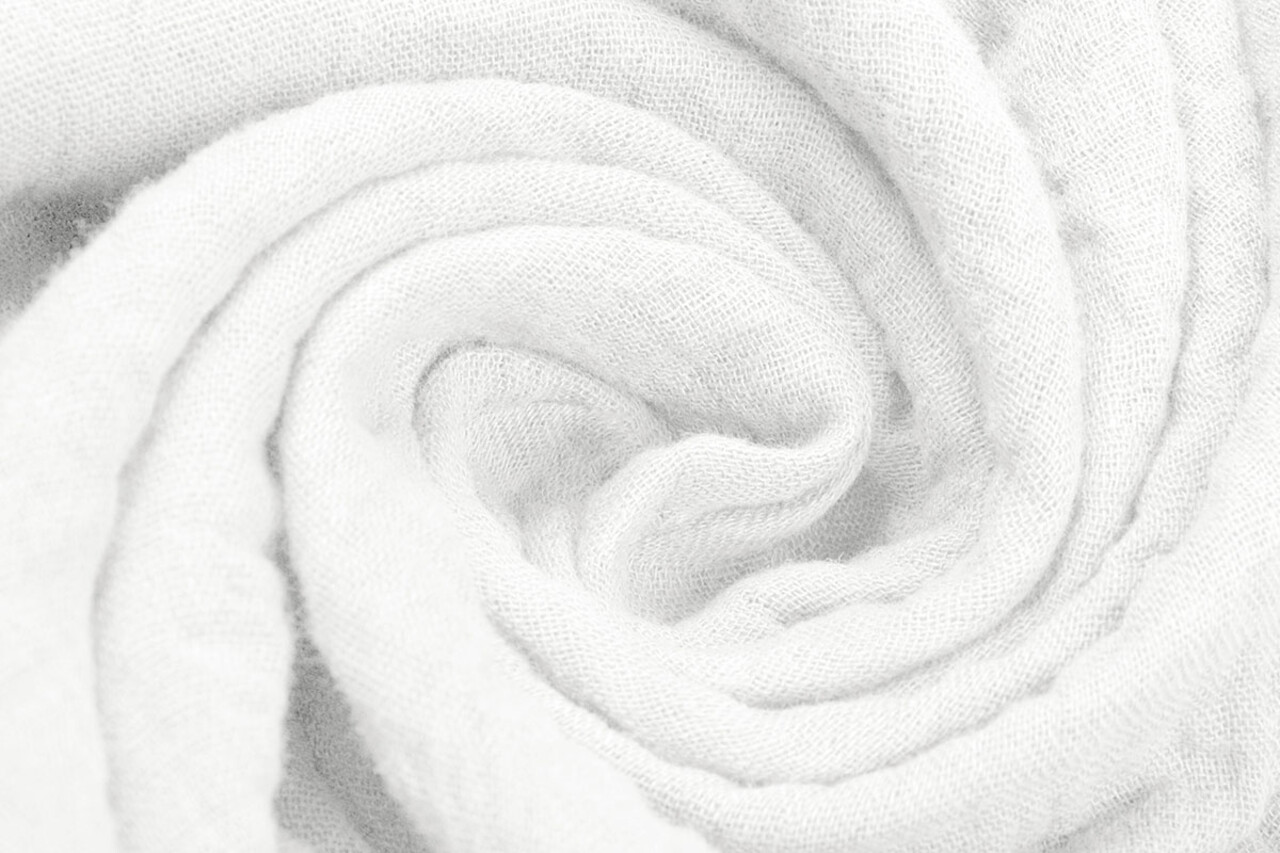 Oeko-Tex®  Baumwoll Musselin Stoff Weiß Oeko-Tex®  Baumwoll Musselin Stoff Weiß