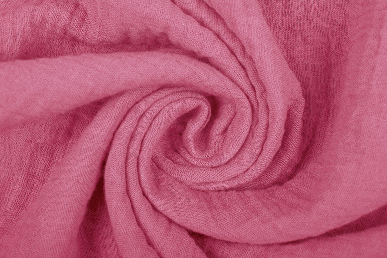 Oeko-Tex®  Coton Double Gaze Tissu Fuchsia Rose