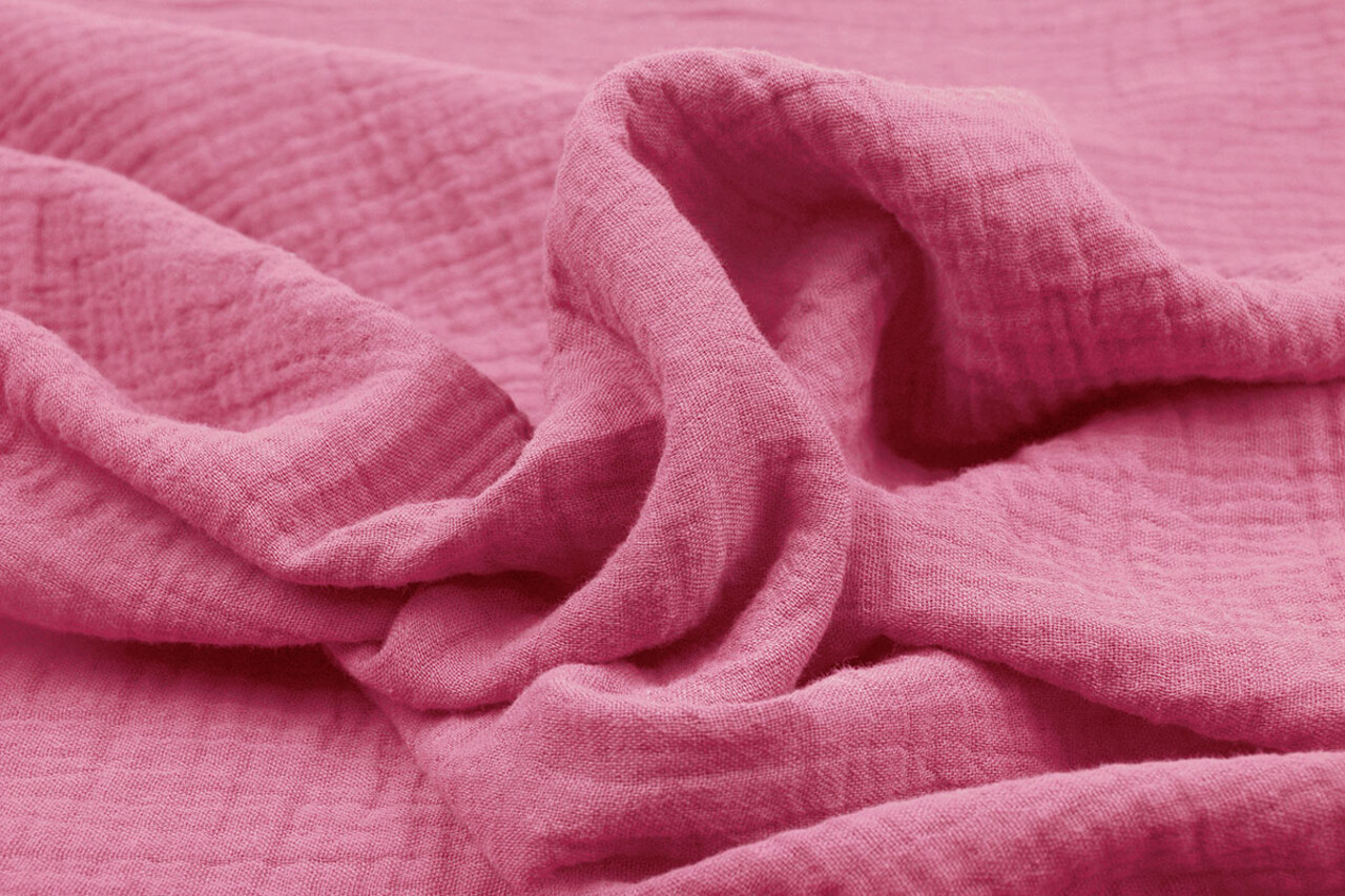 Oeko-Tex®  Tela de Muselina Fucsia Rosa