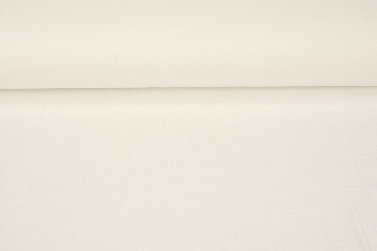Oeko-Tex® Baumwoll Musselin Leinenstruktur Weiß Oeko-Tex® Baumwoll Musselin Leinenstruktur Weiß