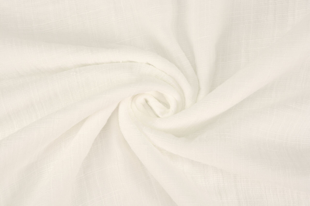 Oeko-Tex® Coton Double Gaze Texture Lin Blanc Oeko-Tex® Coton Double Gaze Texture Lin Blanc