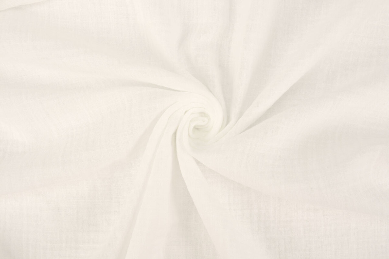 Oeko-Tex® Coton Double Gaze Texture Lin Blanc Oeko-Tex® Coton Double Gaze Texture Lin Blanc