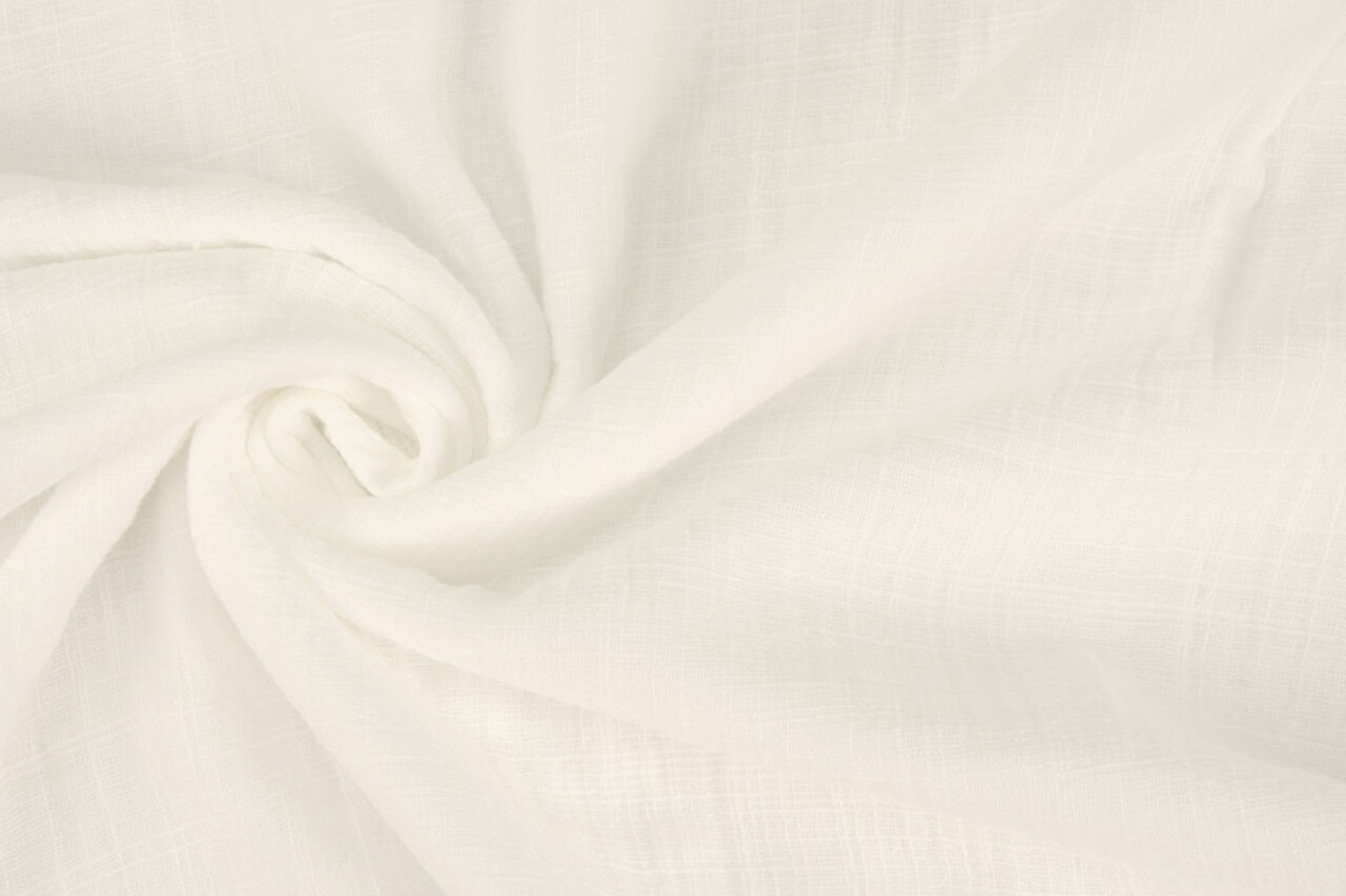 Oeko-Tex®  Double Gauze Fabric Linen Structure White Oeko-Tex®  Double Gauze Fabric Linen Structure White