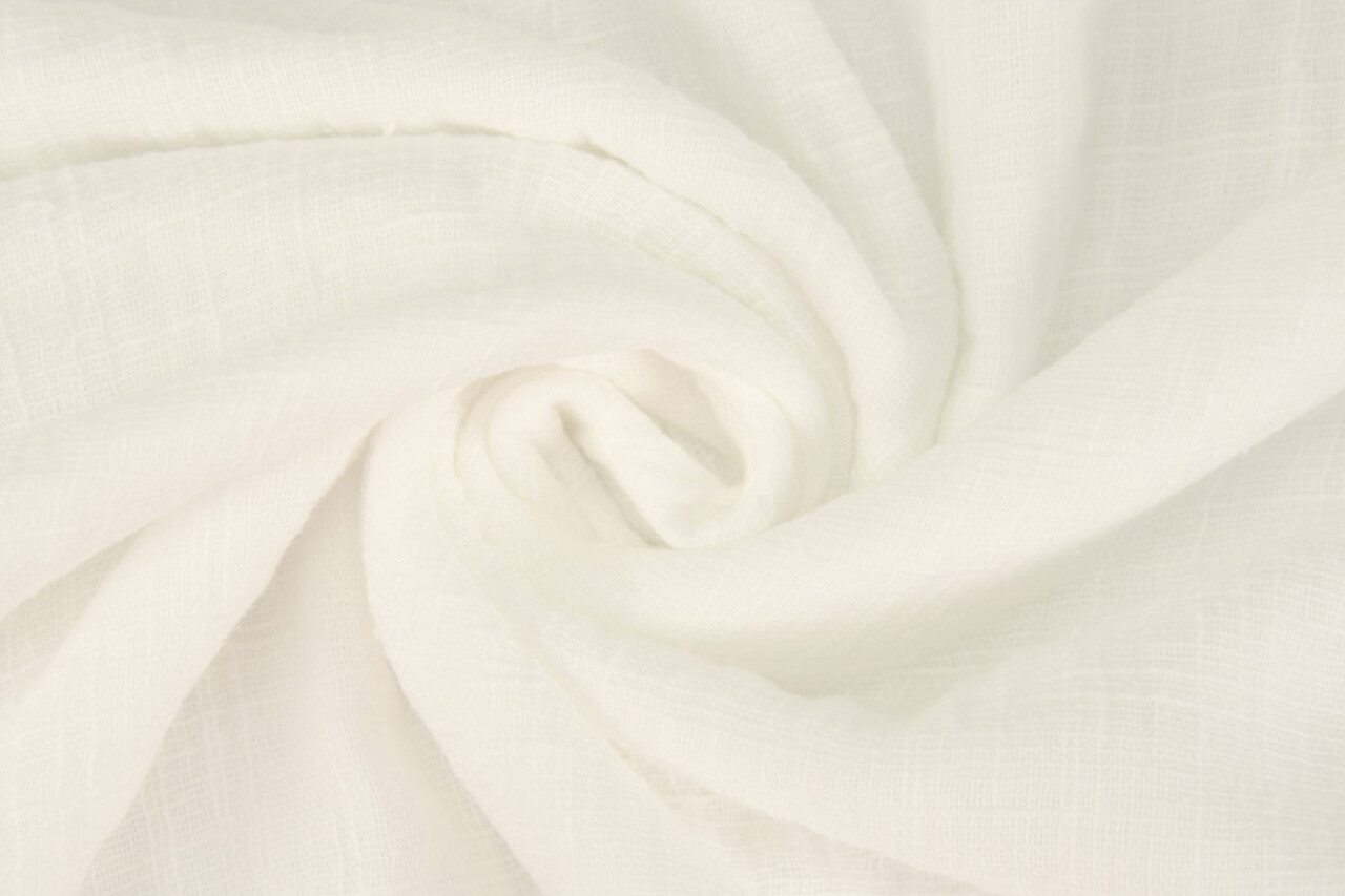 Oeko-Tex®  Double Gauze Fabric Linen Structure White Oeko-Tex®  Double Gauze Fabric Linen Structure White