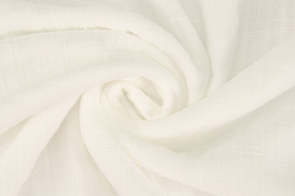 Oeko-Tex® Coton Double Gaze Texture Lin Blanc Oeko-Tex® Coton Double Gaze Texture Lin Blanc