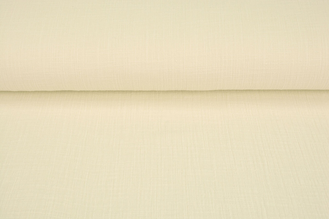 Oeko-Tex®  Baumwoll Musselin Leinenstruktur Creme