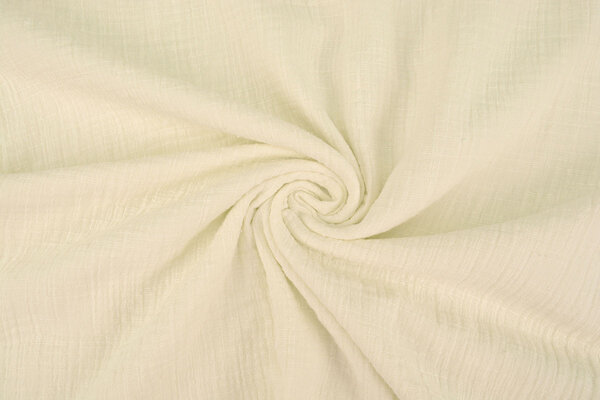 Oeko-Tex®  Baumwoll Musselin Leinenstruktur Creme