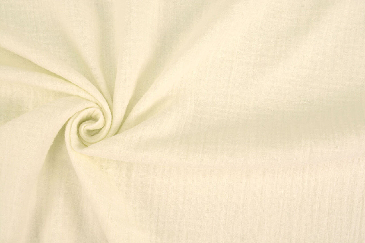 Oeko-Tex®  Baumwoll Musselin Leinenstruktur Creme