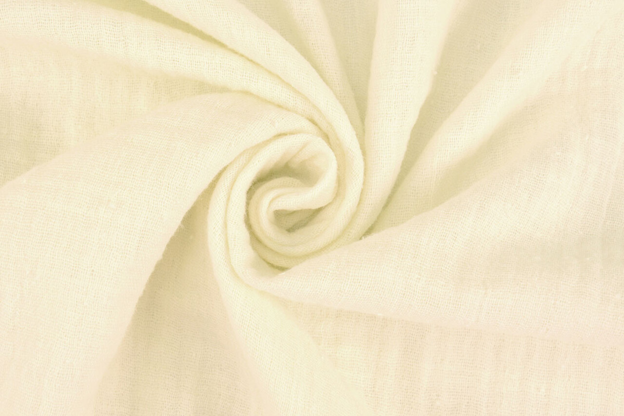 Oeko-Tex® Coton Double Gaze Texture Lin Crème Oeko-Tex® Coton Double Gaze Texture Lin Crème