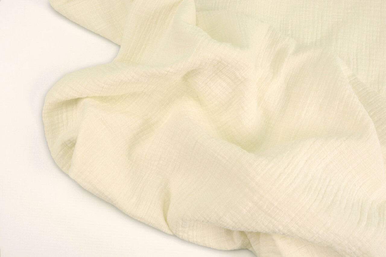 Oeko-Tex®  Baumwoll Musselin Leinenstruktur Creme