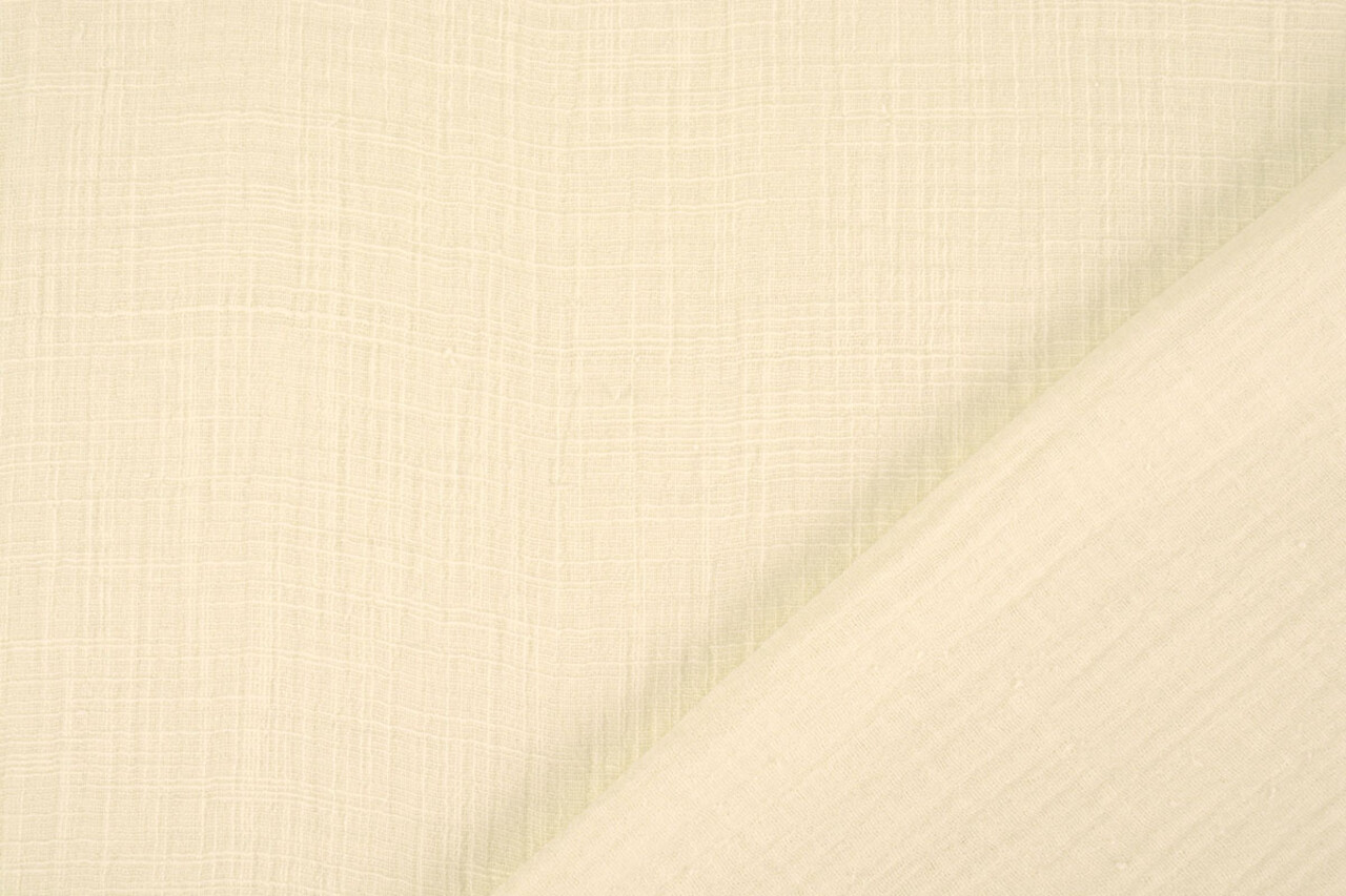 Oeko-Tex®  Baumwoll Musselin Leinenstruktur Creme