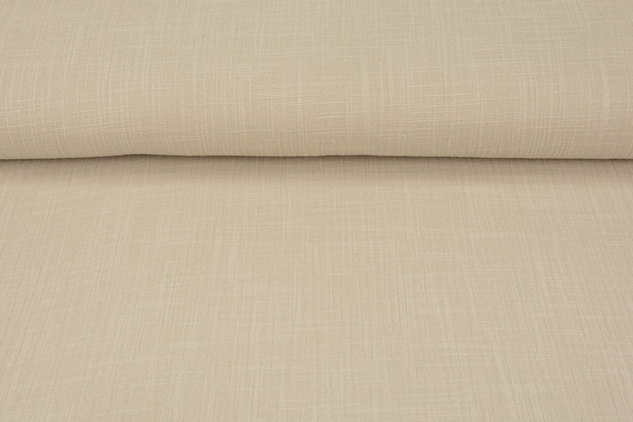 Oeko-Tex®  Double Gauze Fabric Linen Structure Beige Oeko-Tex®  Double Gauze Fabric Linen Structure Beige