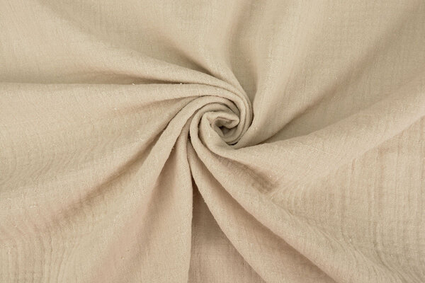Oeko-Tex®  Double Gauze Fabric Linen Structure Beige Oeko-Tex®  Double Gauze Fabric Linen Structure Beige