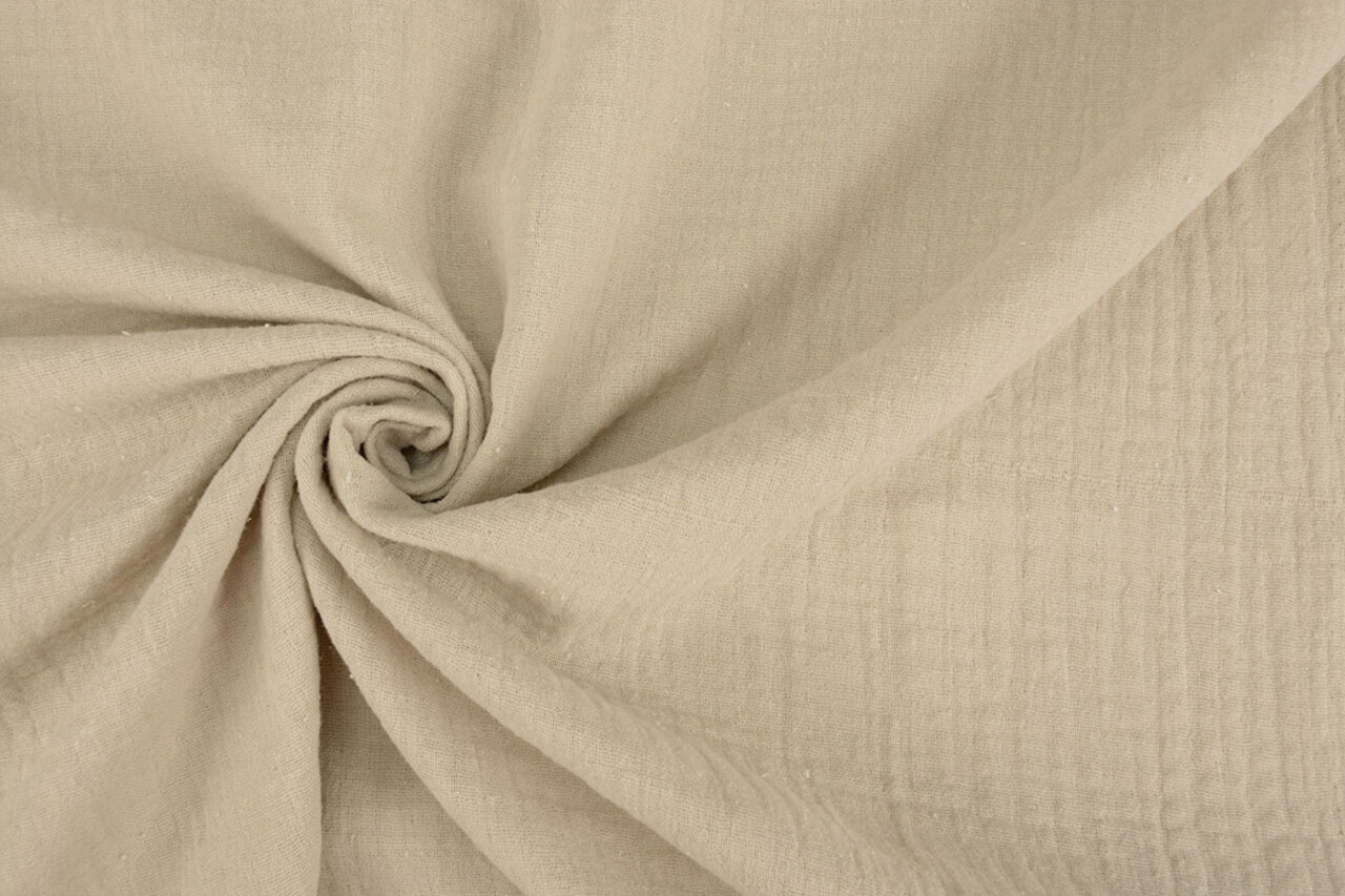 Oeko-Tex®  Double Gauze Fabric Linen Structure Beige Oeko-Tex®  Double Gauze Fabric Linen Structure Beige