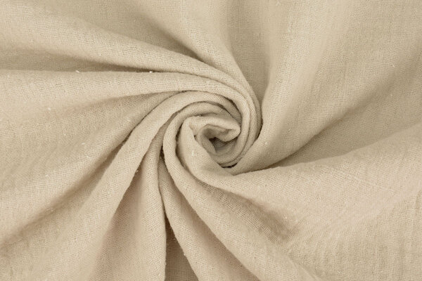 Oeko-Tex®  Baumwoll Musselin Leinenstruktur Beige Oeko-Tex®  Baumwoll Musselin Leinenstruktur Beige
