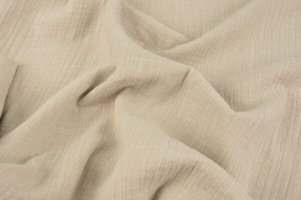 Oeko-Tex®  Double Gauze Fabric Linen Structure Beige Oeko-Tex®  Double Gauze Fabric Linen Structure Beige