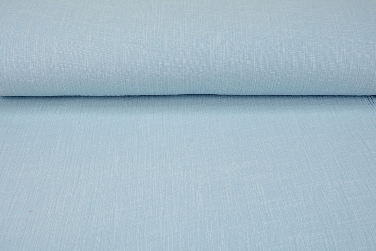 Oeko-Tex®  Double Gauze Fabric Linen Structure Baby Blue