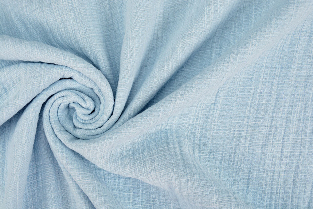 Oeko-Tex®  Coton Double Gaze Texture Lin Bleu Layette