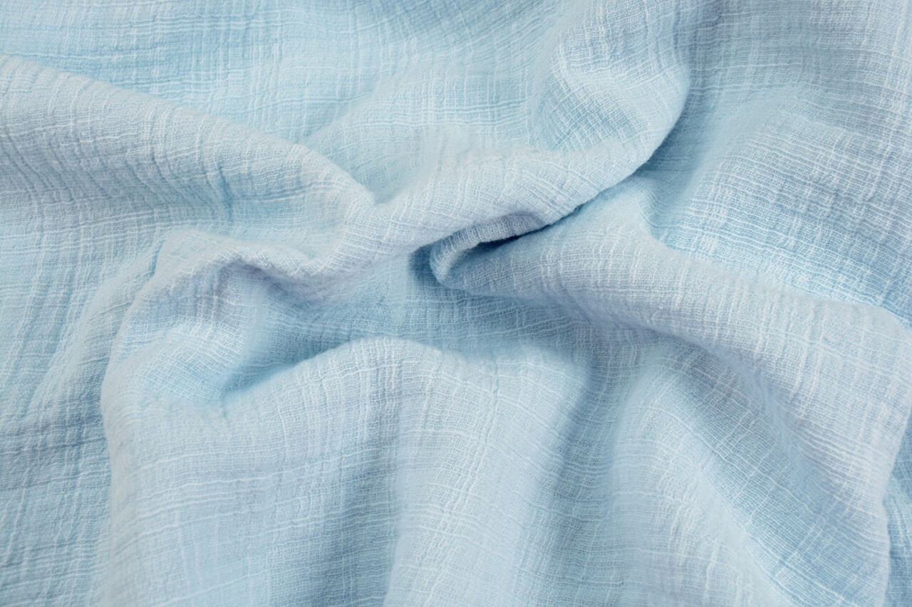 Oeko-Tex®  Double Gauze Fabric Linen Structure Baby Blue