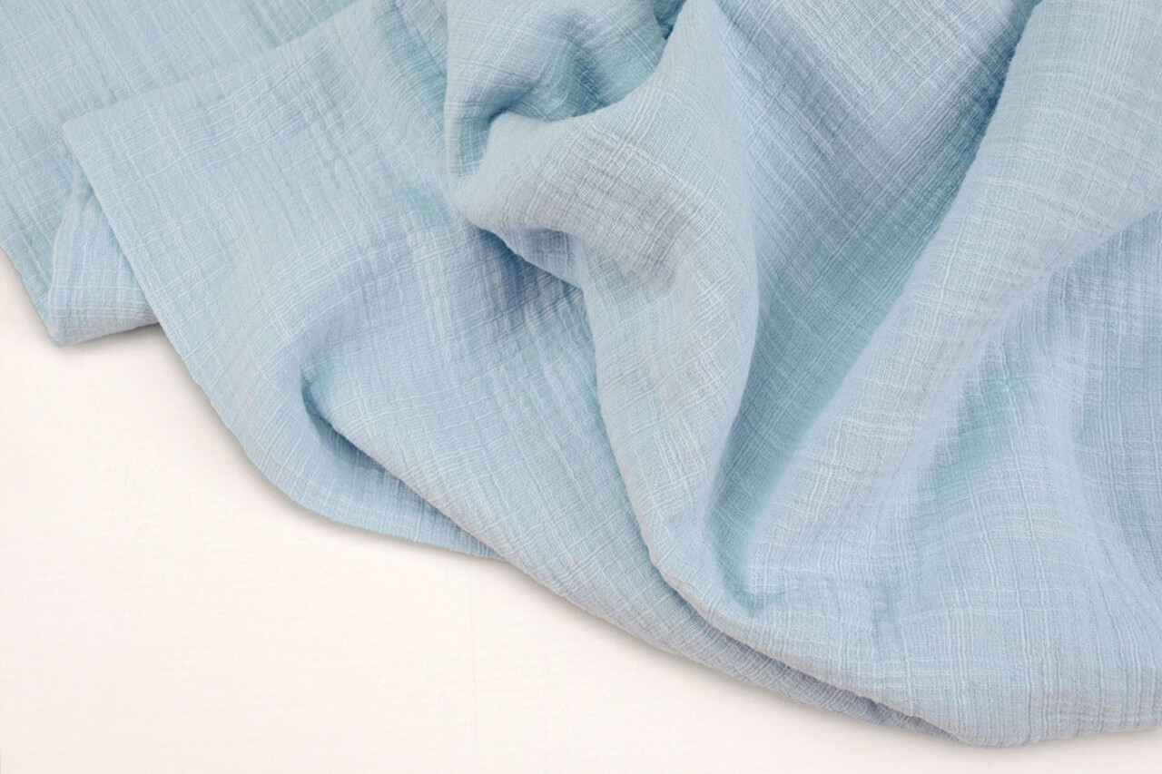 Oeko-Tex®  Hydrofiel Linnenstructuur Baby Blauw Oeko-Tex®  Hydrofiel Linnenstructuur Baby Blauw