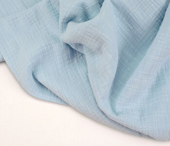 Oeko-Tex®  Double Gauze Fabric Linen Structure Baby Blue