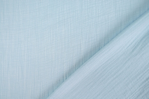 Oeko-Tex®  Double Gauze Fabric Linen Structure Baby Blue