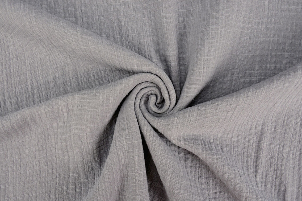 Oeko-Tex®  Coton Double Gaze Texture Lin Gris