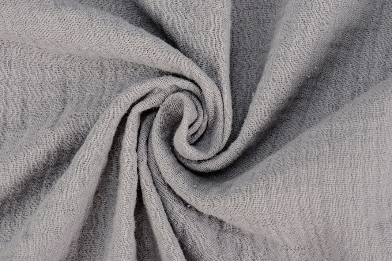 Oeko-Tex® Baumwoll Musselin Leinenstruktur Grau Oeko-Tex® Baumwoll Musselin Leinenstruktur Grau