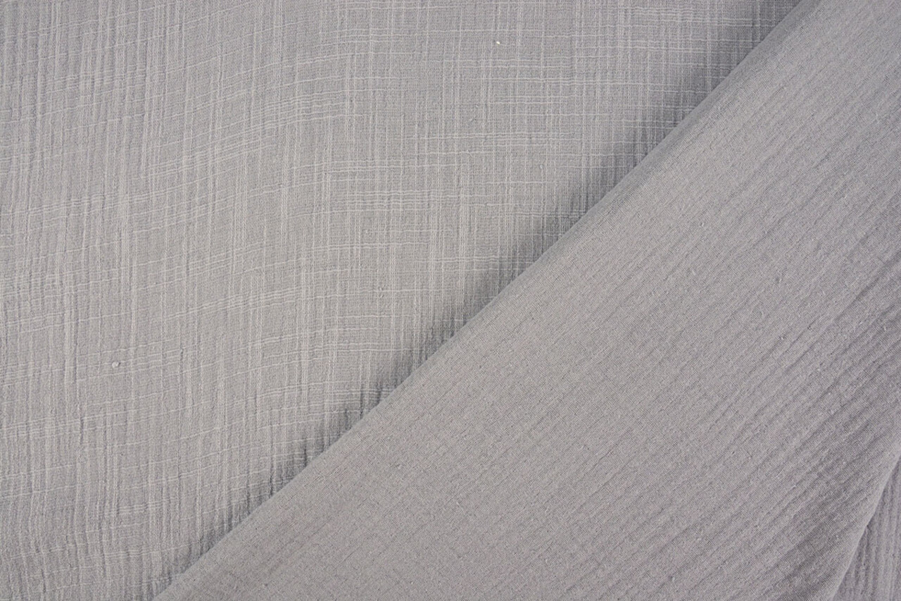 Oeko-Tex® Baumwoll Musselin Leinenstruktur Grau Oeko-Tex® Baumwoll Musselin Leinenstruktur Grau