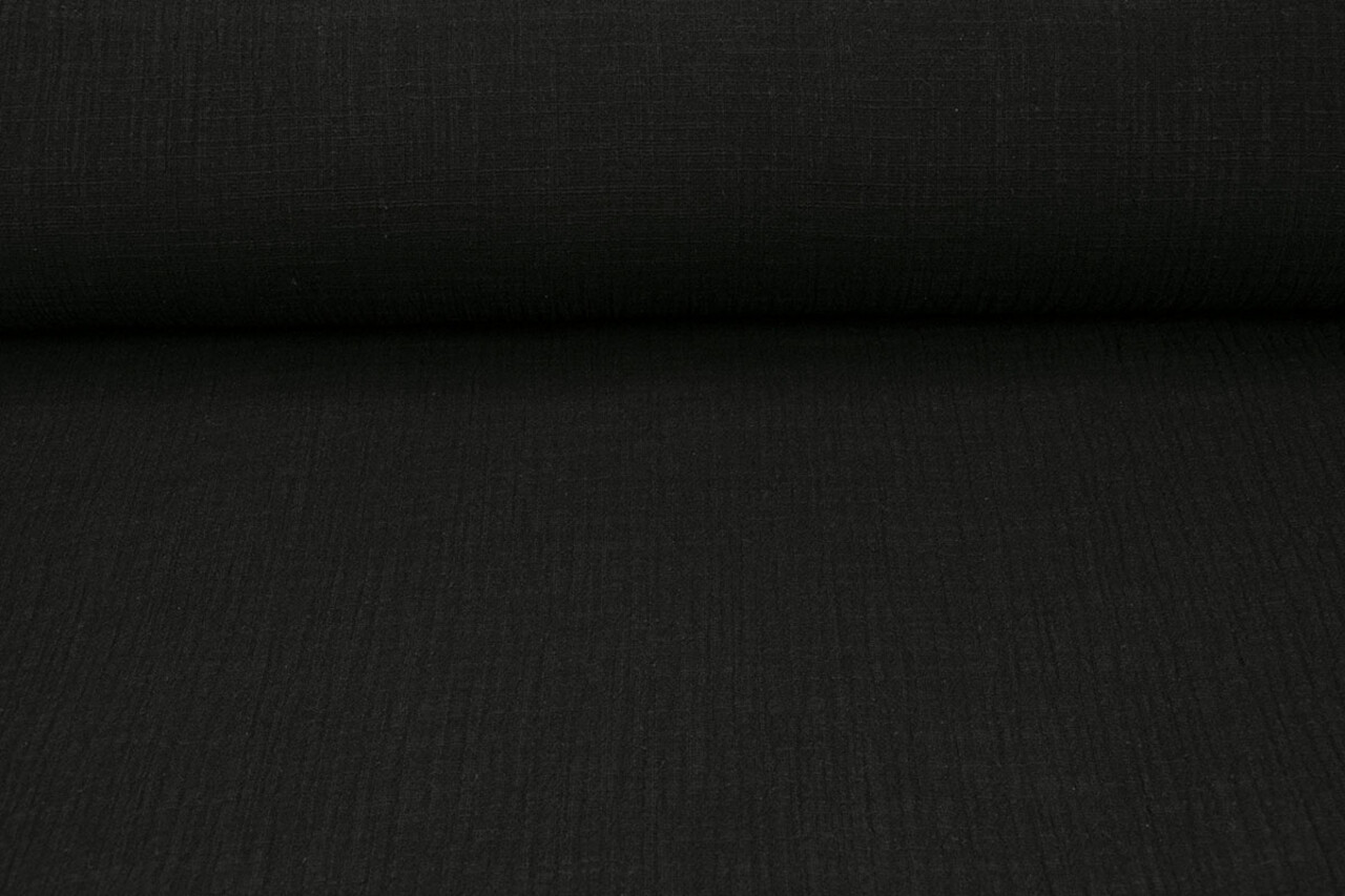 Oeko-Tex® Mussola Texture Lino Nero Oeko-Tex® Mussola Texture Lino Nero