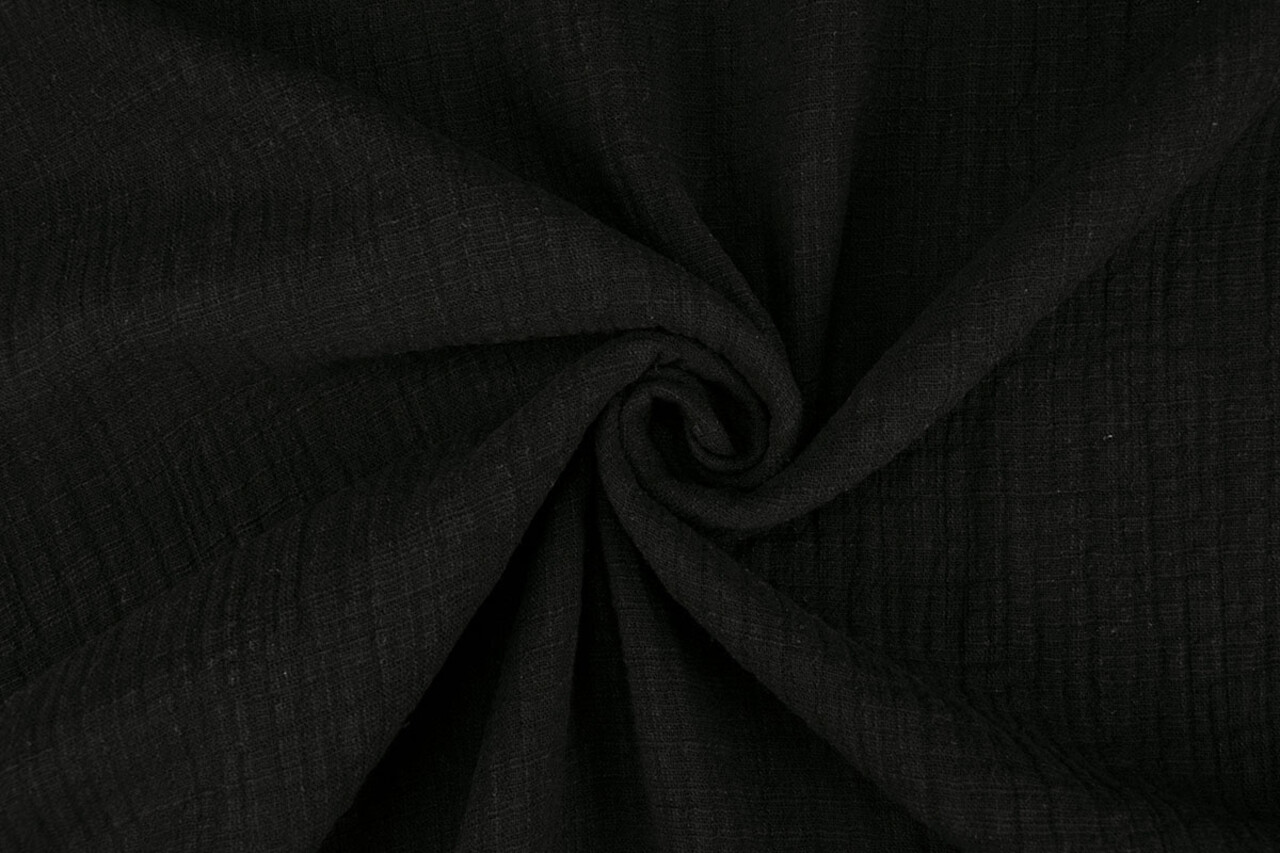Oeko-Tex® Mussola Texture Lino Nero Oeko-Tex® Mussola Texture Lino Nero