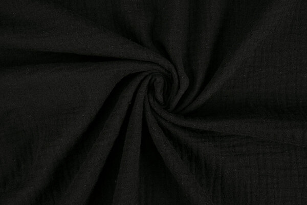Oeko-Tex® Baumwoll Musselin Leinenstruktur Schwarz Oeko-Tex® Baumwoll Musselin Leinenstruktur Schwarz