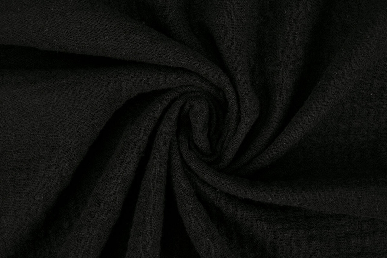 Oeko-Tex® Muselina Linnenstructuur Negro Oeko-Tex® Muselina Linnenstructuur Negro