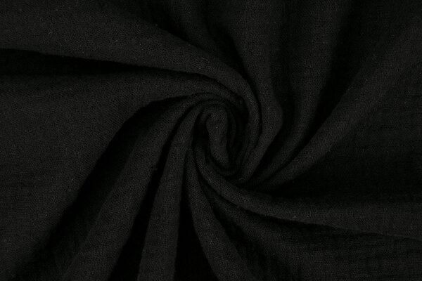 Oeko-Tex® Coton Double Gaze Texture Lin Noir Oeko-Tex® Coton Double Gaze Texture Lin Noir