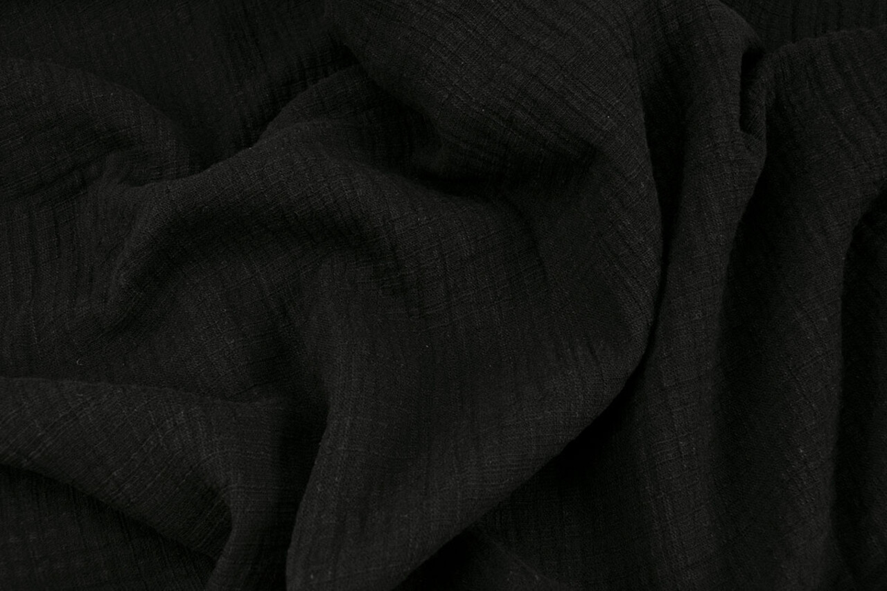 Oeko-Tex®  Double Gauze Fabric Linen Structure Black