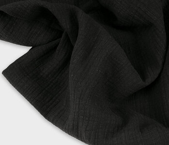 Oeko-Tex®  Double Gauze Fabric Linen Structure Black