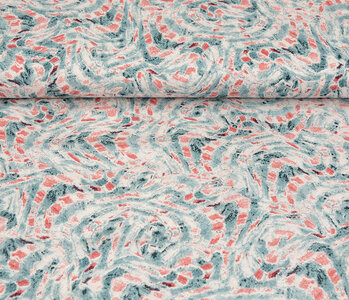 100% Viscose Xiporo Blue Red