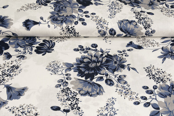 100% Viscose Yawasi Navy Blue