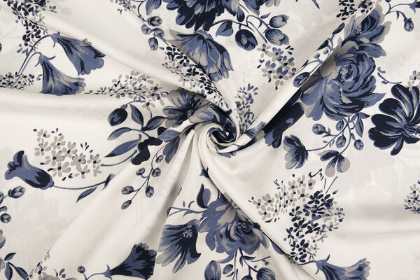 100% Viscose Yawasi Navy Blue