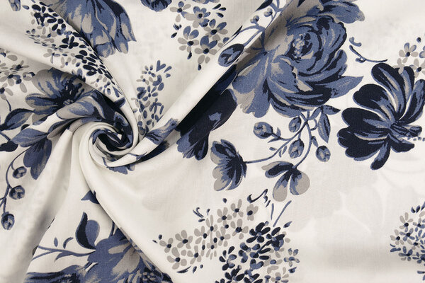 100% Viscose Yawasi Navy Blue