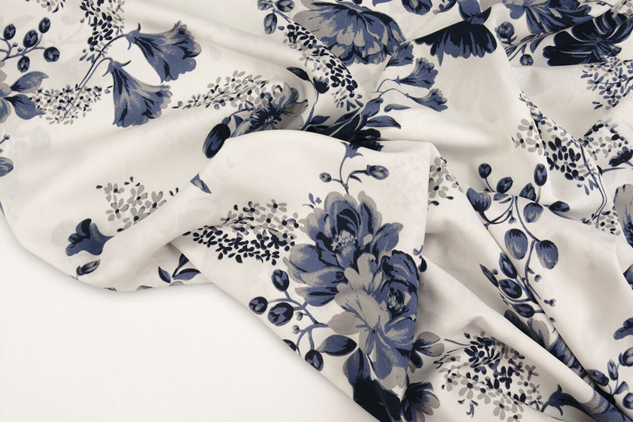 100% Viskose Yawasi Marineblau