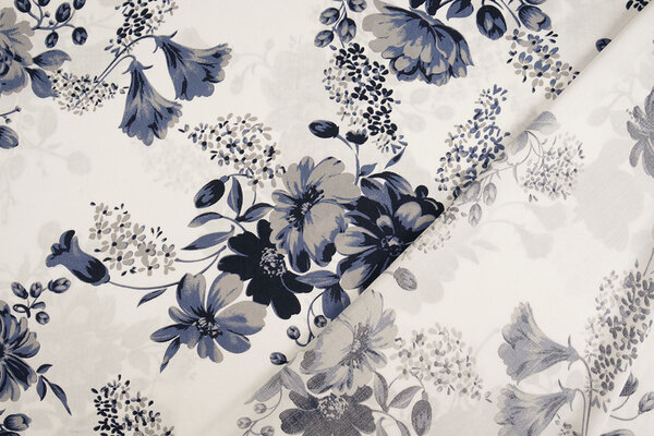 100% Viscose Yawasi Marine Blauw