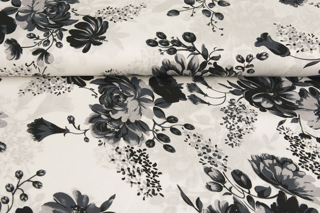 100% Viscose Yawasi Grey Black