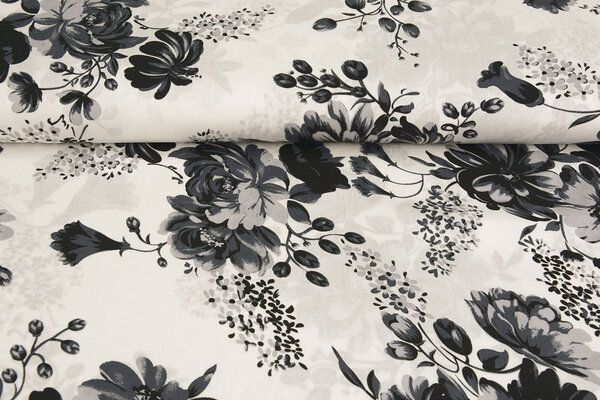 100% Viscose Yawasi Grey Black