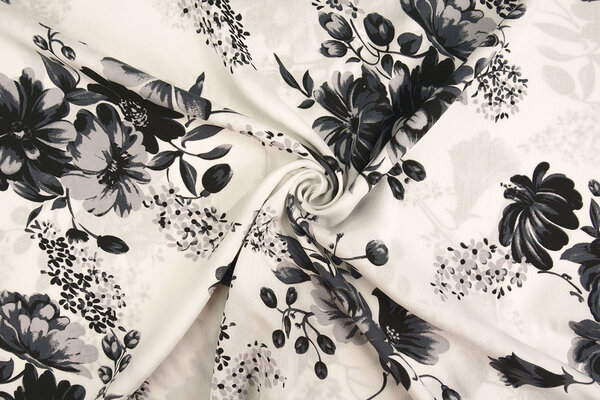 100% Viscose Yawasi Grey Black