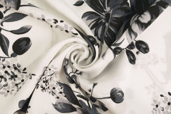 100% Viscose Yawasi Grey Black